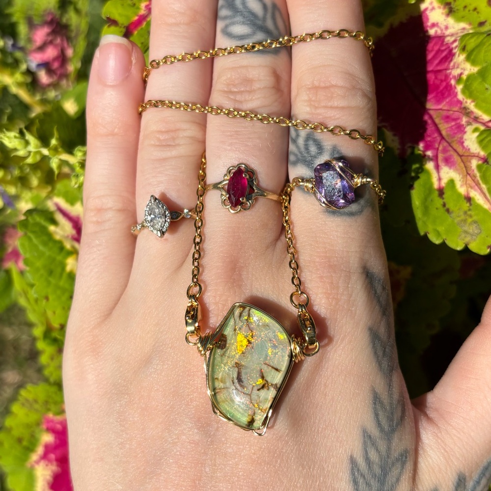 Fire Opal Interchangeable Necklace - image 1